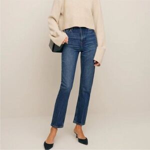 Reformation Liza Ultra High Rise Straight Jeans in Icarian Sz 24